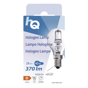 HQHE14BALL002 Halogeenlamp e14 bal 28 w 370 lm 2800 k Verpakking foto